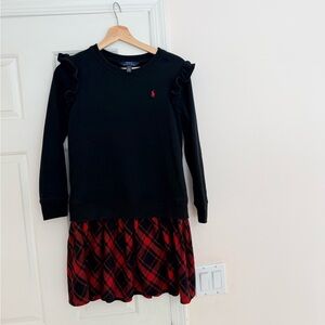 Ralph Lauren Black Top with Red Plaid Skirt